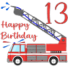 Fire engine Happy Birthday 13