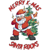 Santa rocks red font
