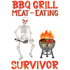 BBQ Grill Mangeur de viande Survivant Squelette