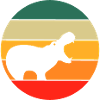 Retro Hippo Hippopotamus