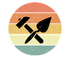 Craftsmen hammer and trowel