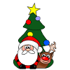 Christmas Party Santa Reindeer Tree