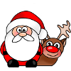 Christmas Santa Reindeer cartoon
