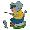 Dog Angler Fish Fishing