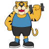 Tiger Bodybuilder Dumbbell Bodybuilding