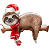 Sweet Christmas Sloth as Santa