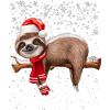 Christmas Sloth with snow