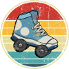 Retro Sonnenuntergang Rollschuh Kreis