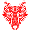 Viking Wolf red transparent