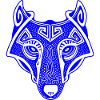 Viking Wolf blue transparent