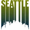 Seattle Skyline Green Gradient