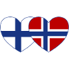 Finlande Norvège Flag Coeur