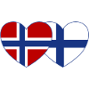 Norway Finland Flag Heart