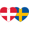 Denmark Sweden Flag Heart