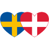 Sverige Danmark Flagga Hjärta