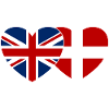 England Denmark Flag Heart