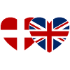 Denmark England Flag Heart