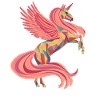 Enchanting unicorn in pink orange