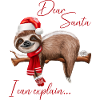 Christmas Saying Funny Sloth Santa