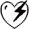 Herz Blitz Pixel Gamer Geschenk