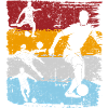 Farbblock-Fußball-Silhouetten