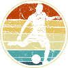Retro Circular Soccer Silhouette