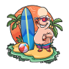 Funny Pig Surf Lovers Cool Surfboard Surfing Pun