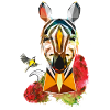 Zebra Bird Illustration