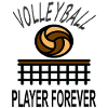 Playing volleyball players forever