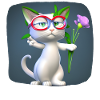 Cat giving flowers - thank you