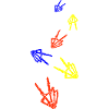 Hand peace skeleton
