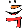 Snowman face with scarf