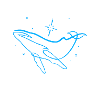 Whale line art single line