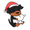Rottweiler Dog Christmas Sleep Tired