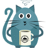 Kitty Drinking Coffee - Funny Cats