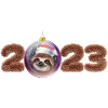 2023 Christmas ball cute sloth
