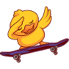 Duck on a skateboard