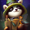 Cute panda with little fairies