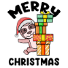 Frohe Weihnachten Faultier mit Geschenke