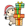 Christmas sheep with gifts
