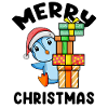 Merry Christmas Penguin Motif