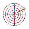 Dartscheibe Mosaik Bunt