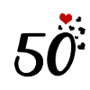 50th birthday anniversary hearts 50