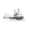 Sea tug with trailer