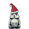 Hamster with Christmas hat