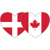 Denmark Canada Flag Heart