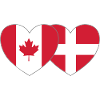 Canada Denmark Flag Heart
