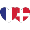 France Denmark Flag Heart
