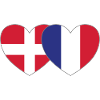 Danmark Frankrig Flag Heart