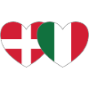 Denmark Italy Flag Heart